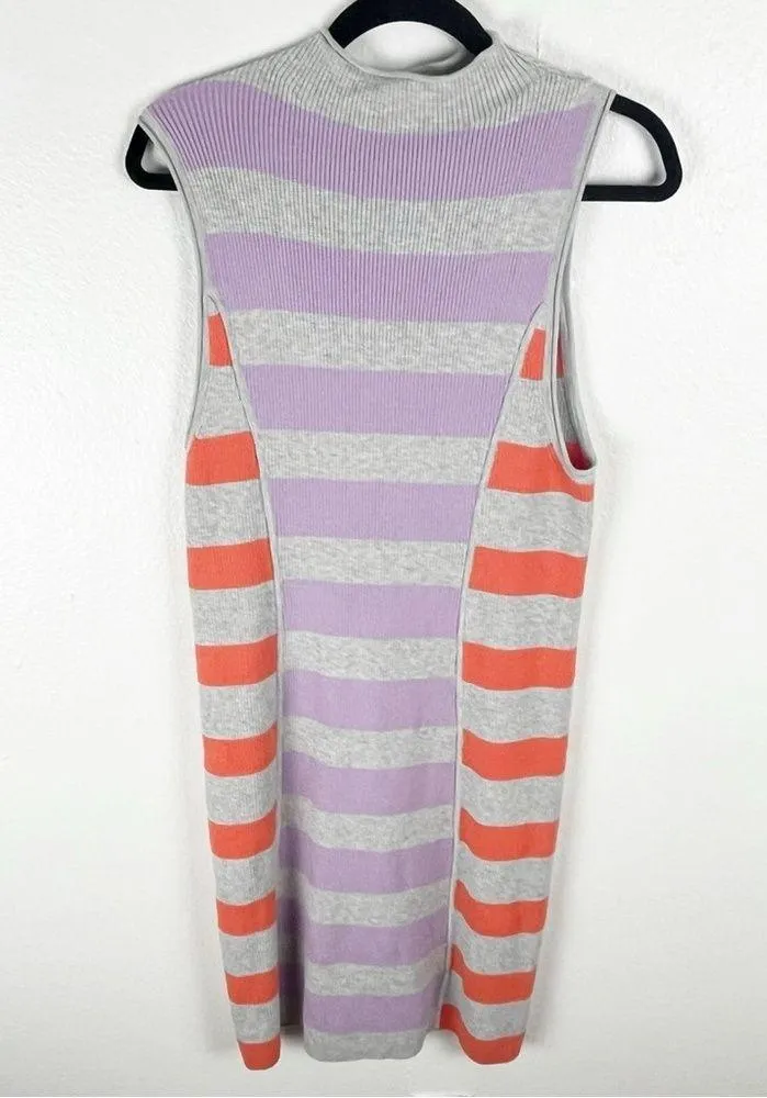 ANTHROPOLOGIE Daily Practice Striped Sleeveless Mock-Neck Sweater Dress Large - Image 2