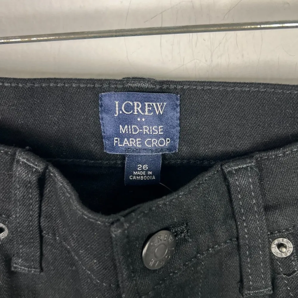 NWT J. Crew Factory Mid-Rise Flare Crop Black Jean in All-Day Stretch Size 26 - Image 5