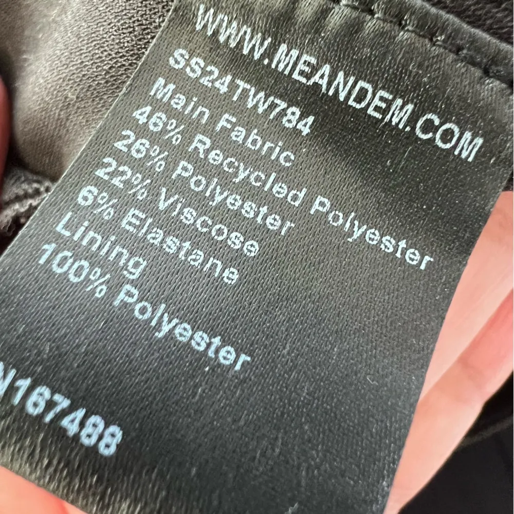 ME+EM Sz 2 Rib Waist Fluid Tapered Barrel Leg Pants in Black - Image 8