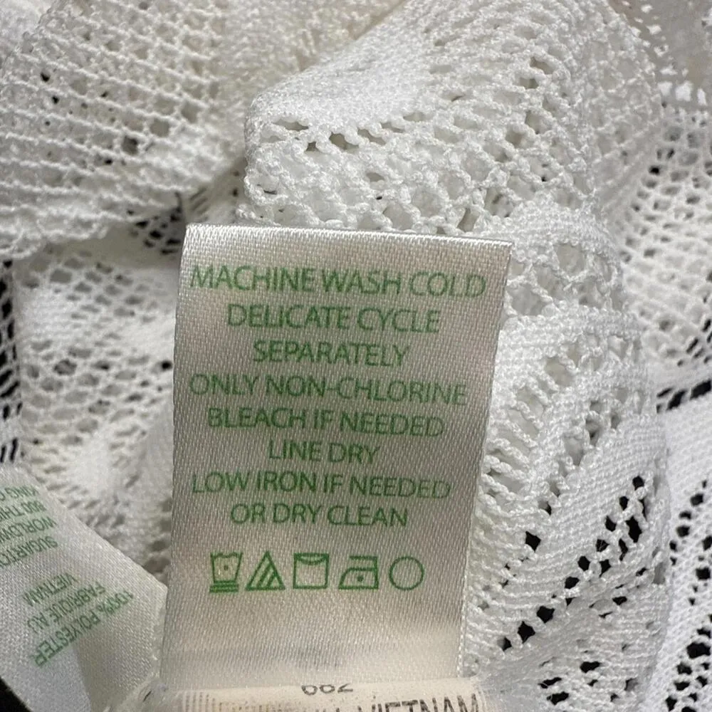 Lilly Pulitzer Luxury Minimalist Swim Bathing Suit Cover Up White Crochet S - Image 12