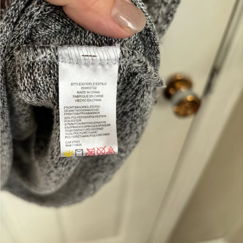 RD Style Womens Long Sleeve Contrast Trim Knee Length Knit Dress Gray Size M - Image 5