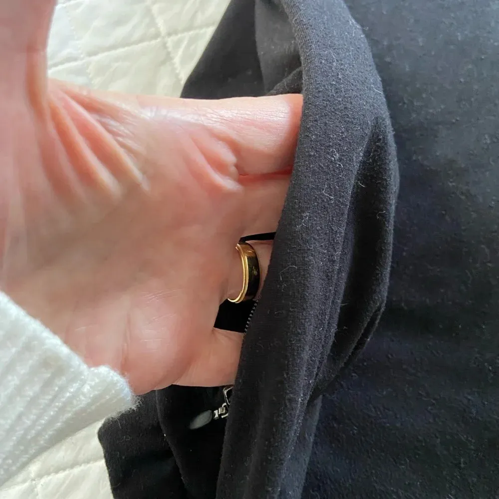 Kyodan Athletic Long Sleeve Knit 3/4 Zip Shirt Black Right Side Pocket Size P/S - Image 7