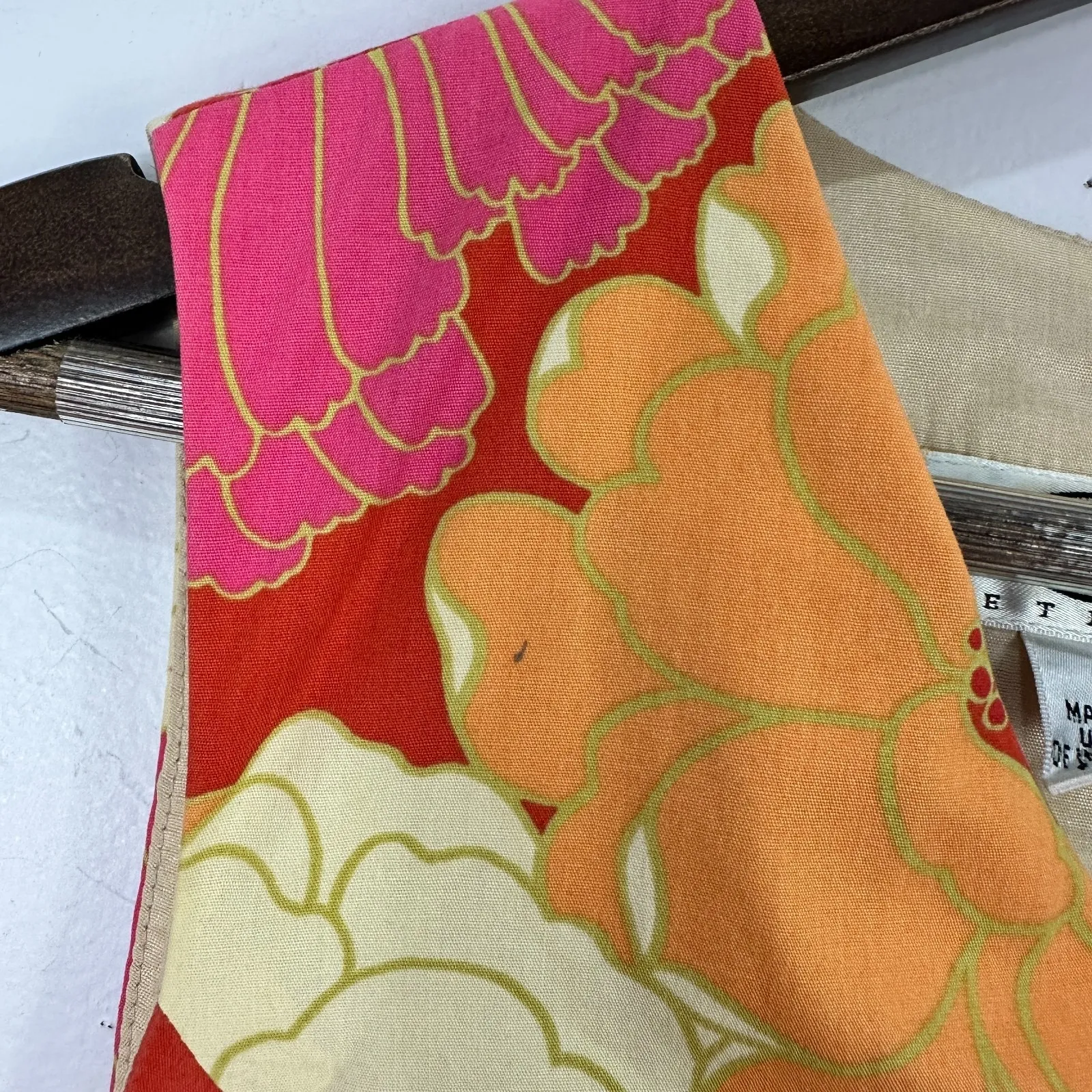 Talbots Petites 6 Floral Cotton Sheath Dress Orange Pink Mod Retro 60s Dopamine - Image 8