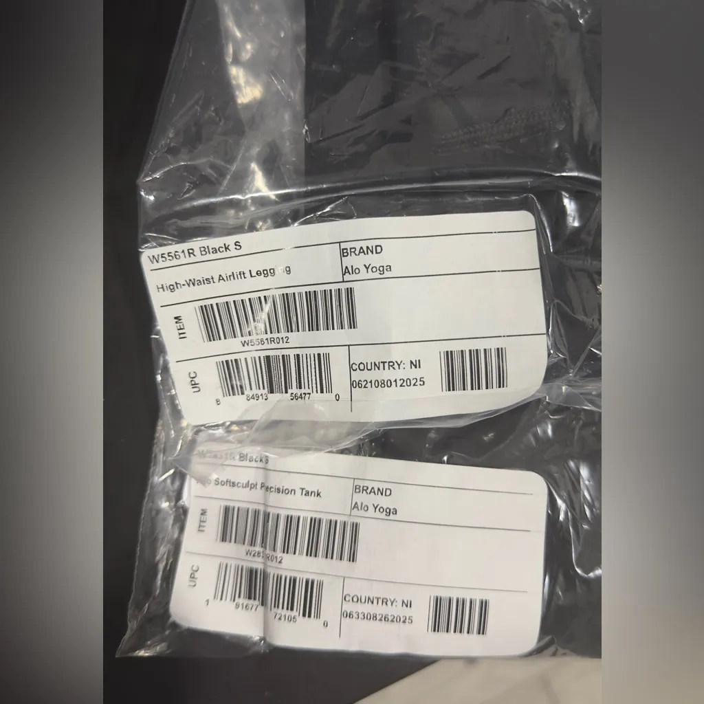 Alo Yoga Black Precision Tank + High-Waist Airlift Legging Set Sz S NWT $202 - Image 12