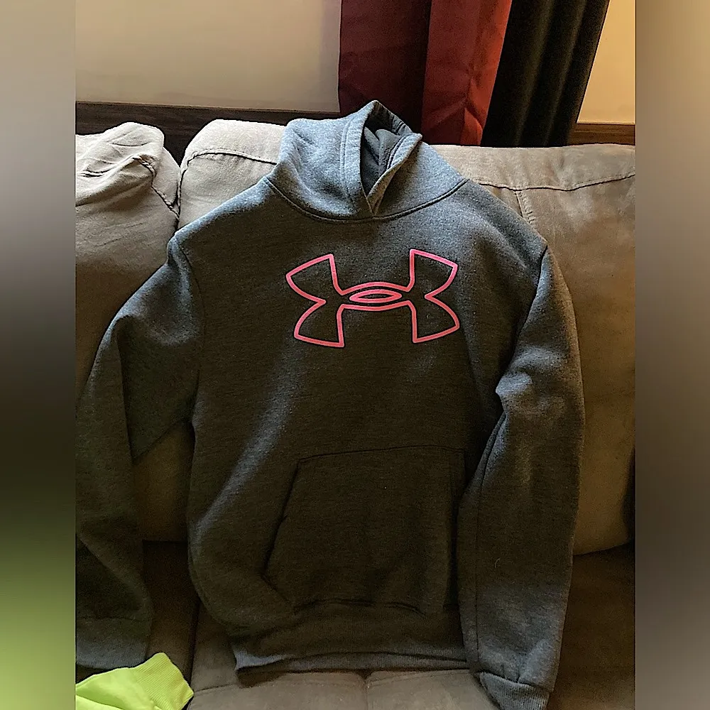 Gray & Pink Under Armour Hoodie - Image 4