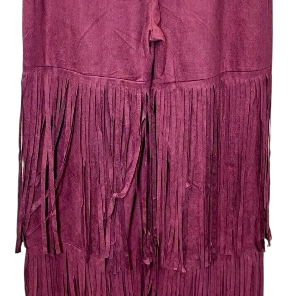 Lady’s World Women’s Wide Leg Fringe Cow Gal Gaucho Pants WORN ONCE Pink Size M - Image 10