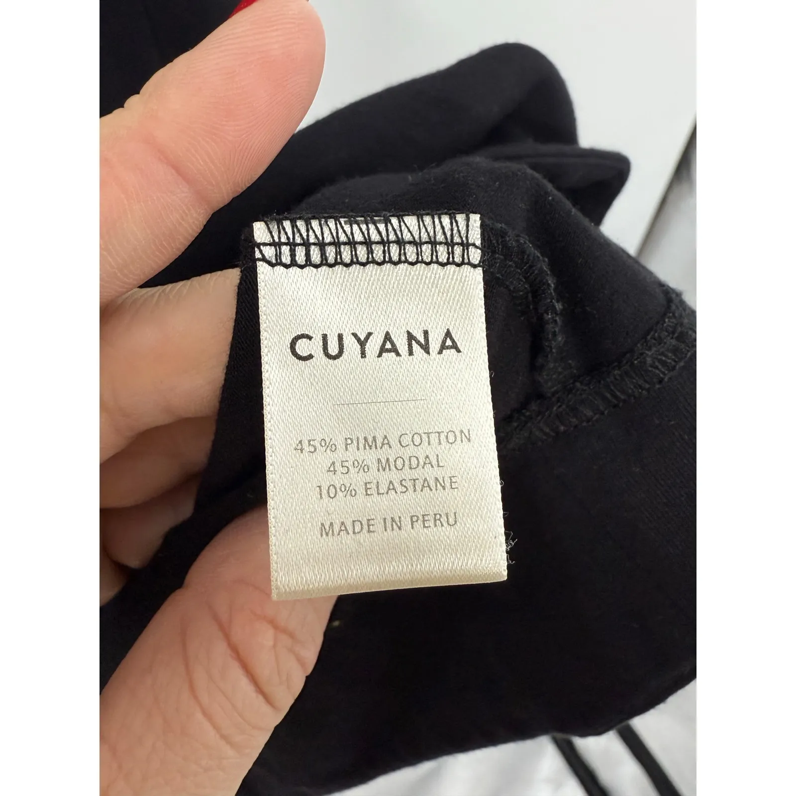 Cuyana Black Short Sleeve Pocket T Shirt Dress XS Pima Cotton Modal Minimalist - Image 9