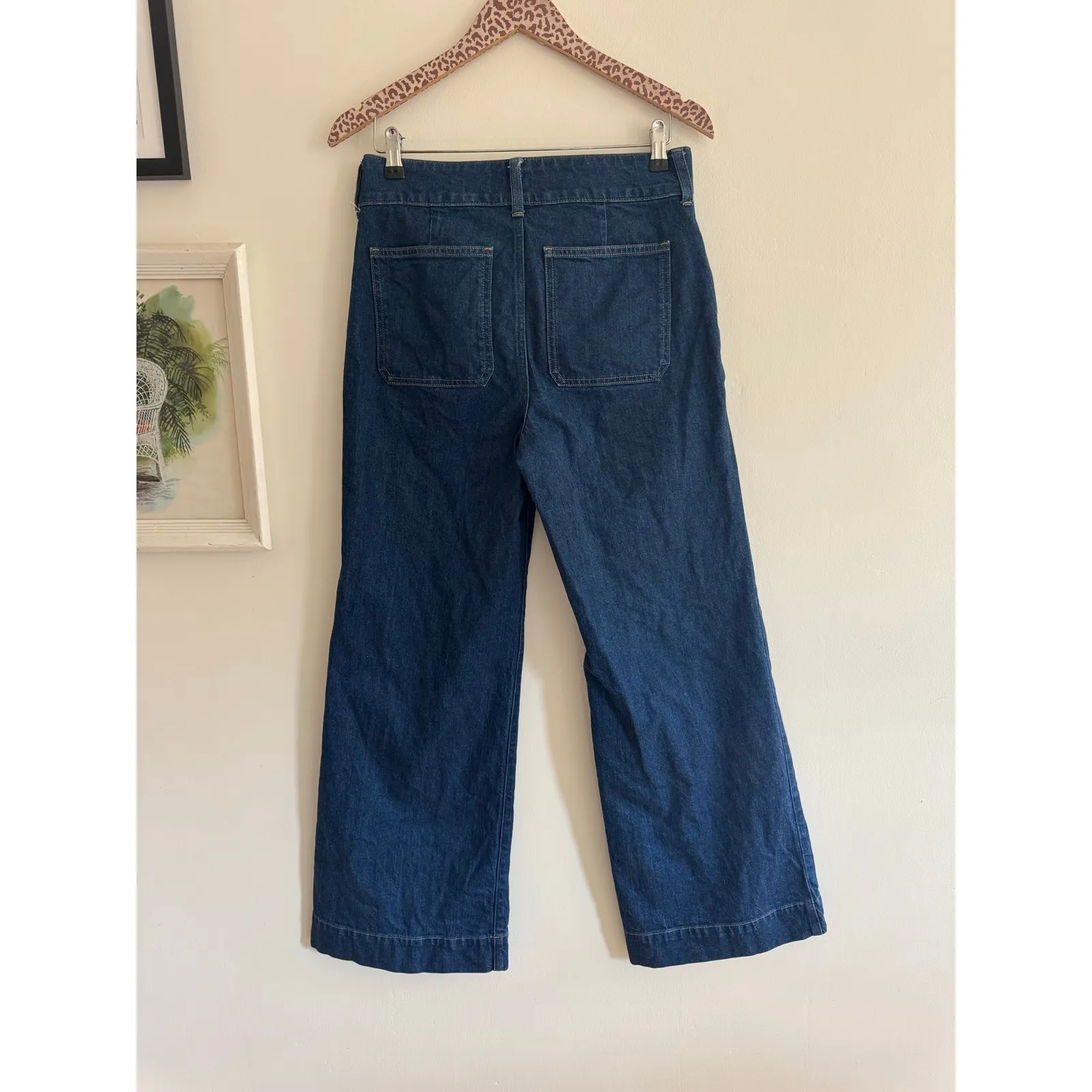 J. CREW Denim Trouser Jean with Stacked Buttons in Rinse Wash Size 27 Blue - Image 7