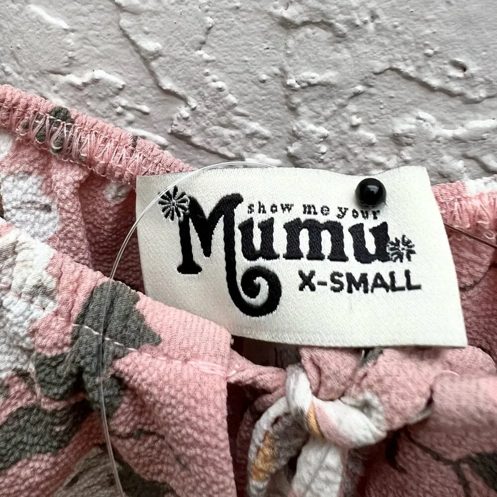 Show me your mumu set twirl wrap skirt & crop top Extra small blush pink floral - Image 5