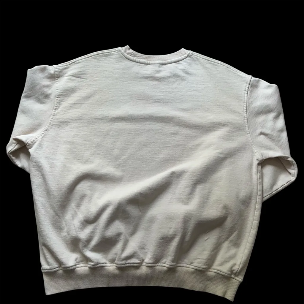 Urban Outfitters Cream Crewneck Sweater with Ribbed Cuffs - Image 4