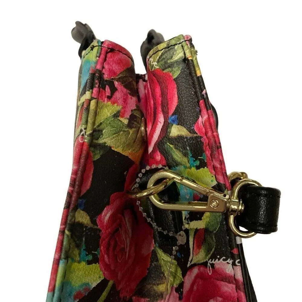 Juicy Couture Billboard Rose floral double strap crossbody convertible handbag - Image 8
