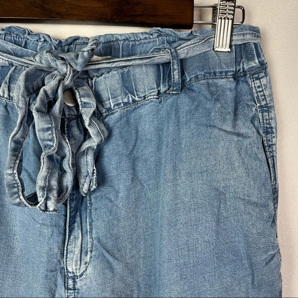 Boutique Mustard Seed High Waist Chambray Denim Paperbag Pants L - Image 3