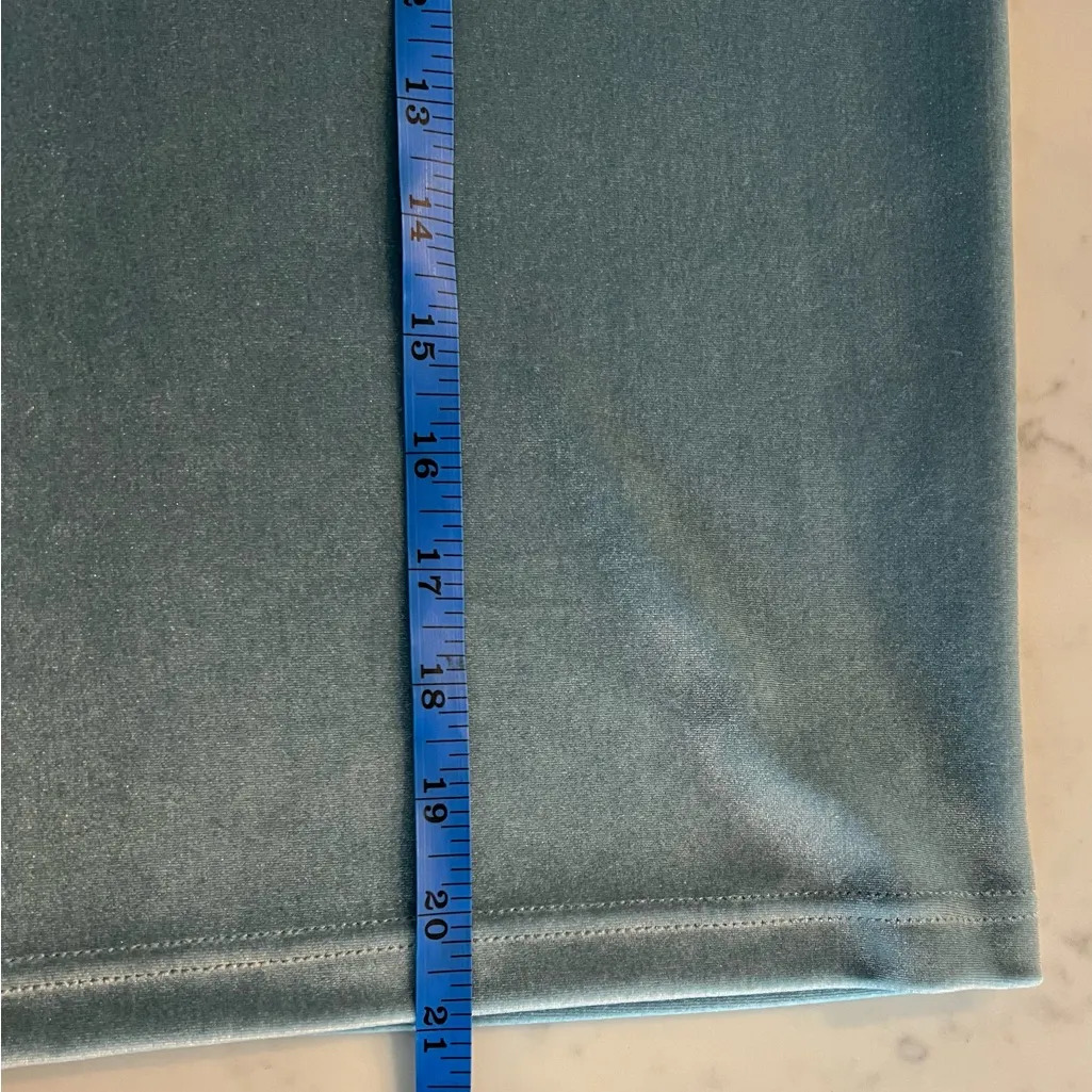 Madewell Light Teal Velvet Mockneck Elegant Chic Shirt Top size XS EUC - Image 4