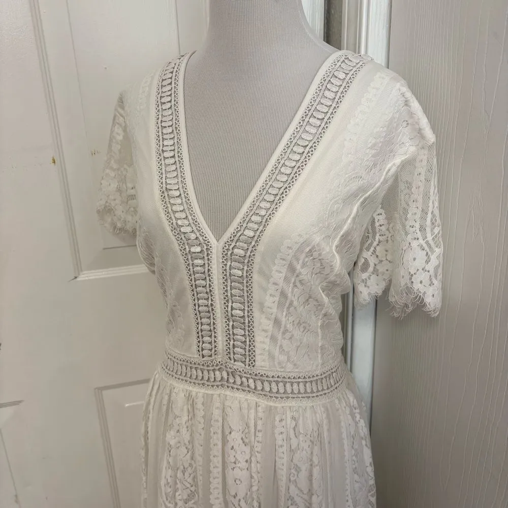 Lace Maxi Dress C2 White Size XL - Image 6