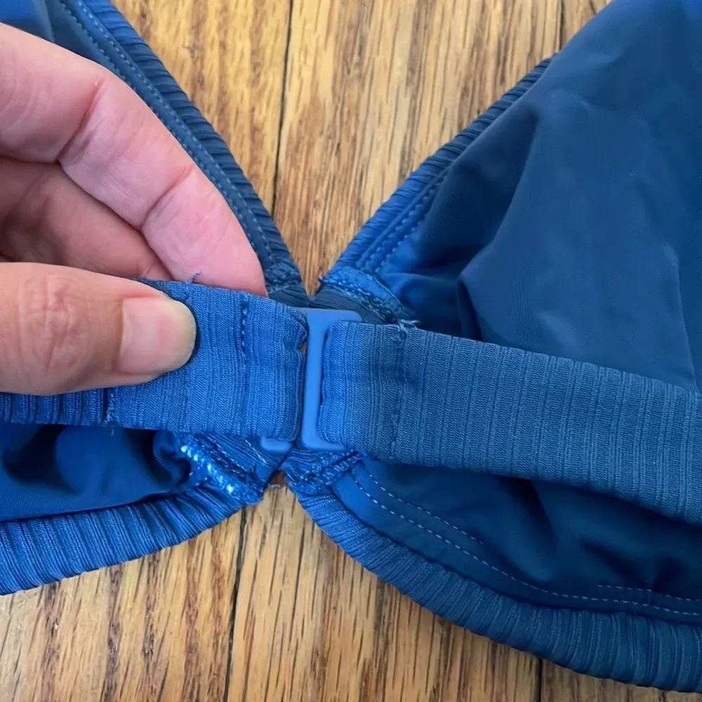 Andie The Bonita Bikini Top Rib Swimsuit  Bijou‎ Blue size L NWT - Image 5