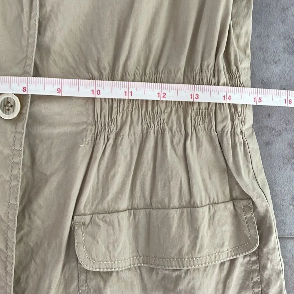 CHICO’S‎ Linen Blend Women's Military Utility Safari Jacket Lightweight size 0/S - Image 10
