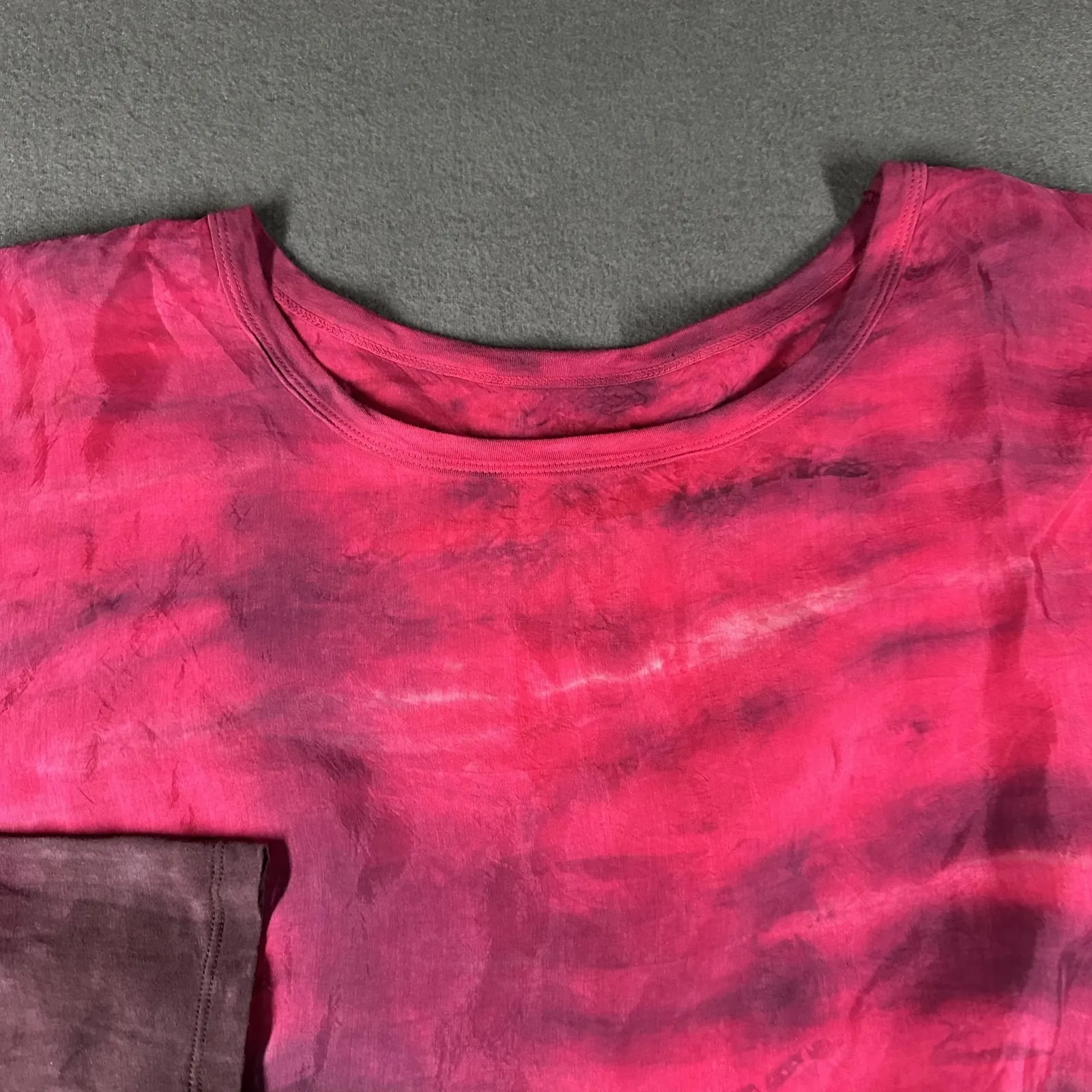 Johnny Was Shirt Womens Small Pink Purple Ombre Tie Dye Tunic Boho Dolman - Image 3