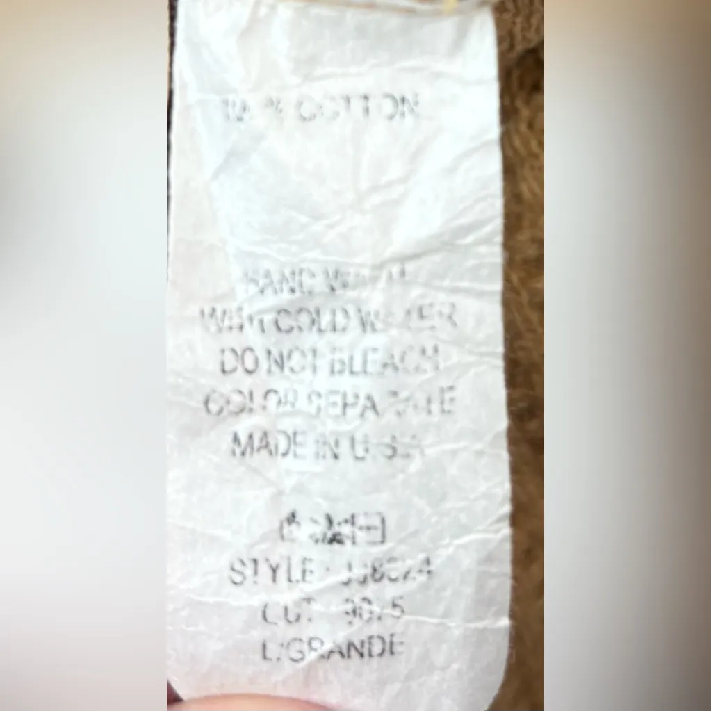 Cedar femme L Cotton Pocketed Golden Tan Waffle Knit Popover Top Size L - Image 5