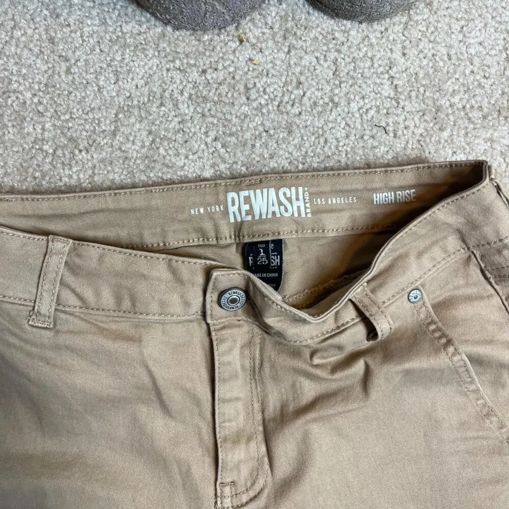 Rewash Tan Cargo Flare Chino Pants Women's Size 1 Indie Y2k - Image 4