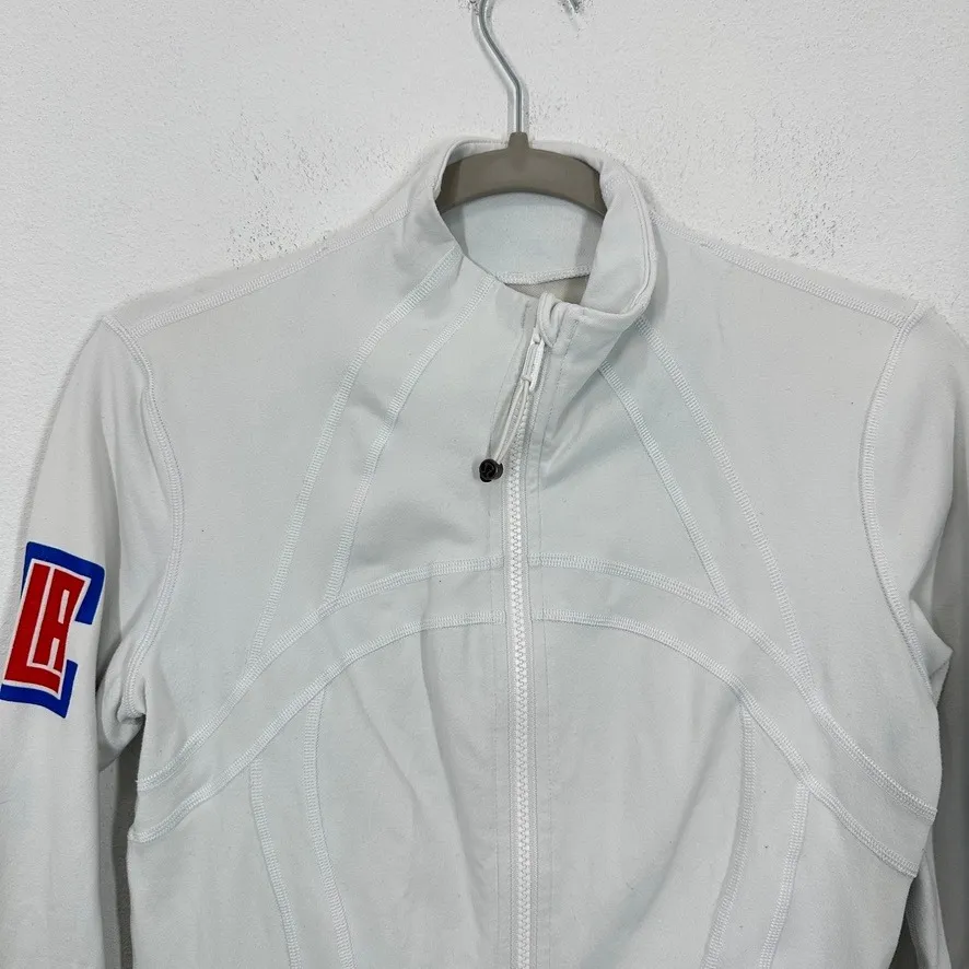 Lululemon LA Clippers Athletic Jacket Zip Up White Women's Size 8 Basketball NBA - Image 4
