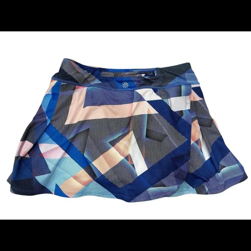 Athleta size Small Electric Geo Sport Speed Skort Mini Skirt pleated tennis golf - Image 2