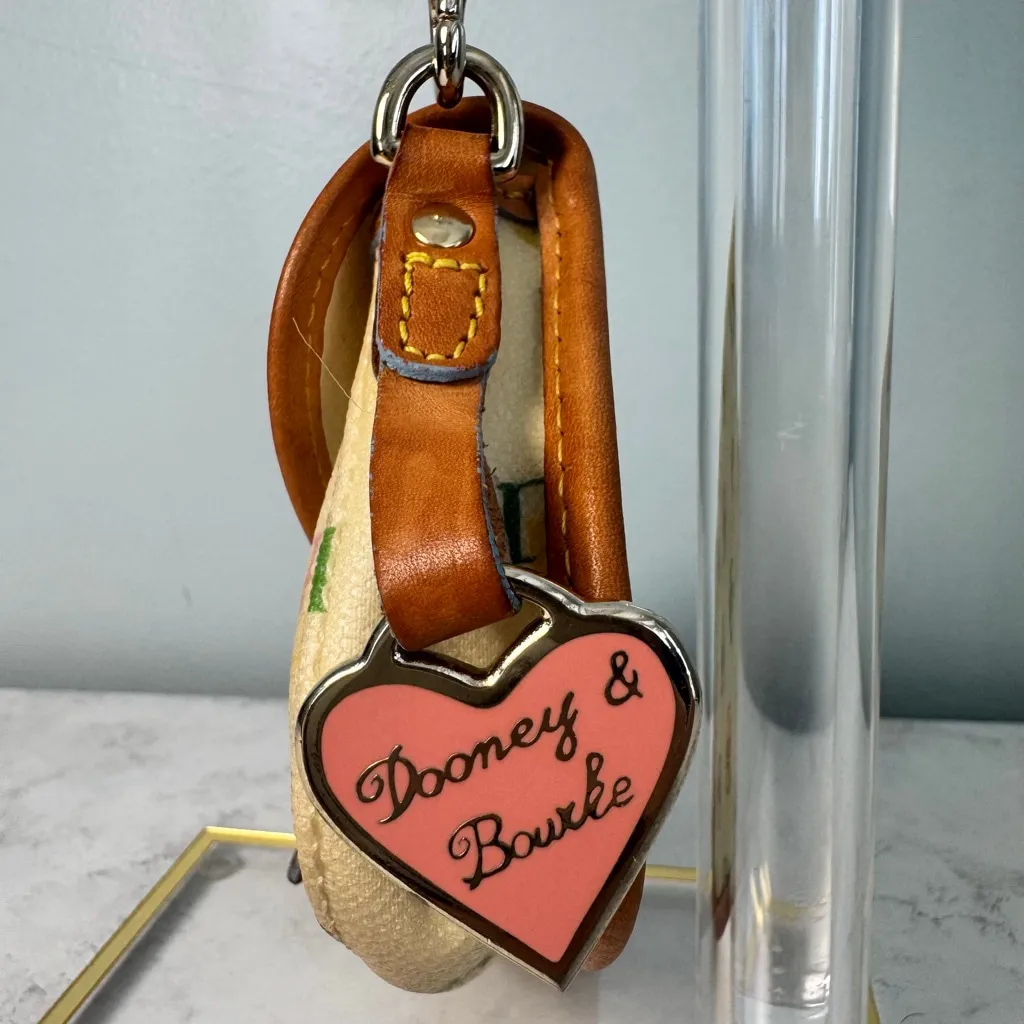 Dooney & Bourke Cream Rainbow Heart DB Monogram Clutch Wristlet - Image 4