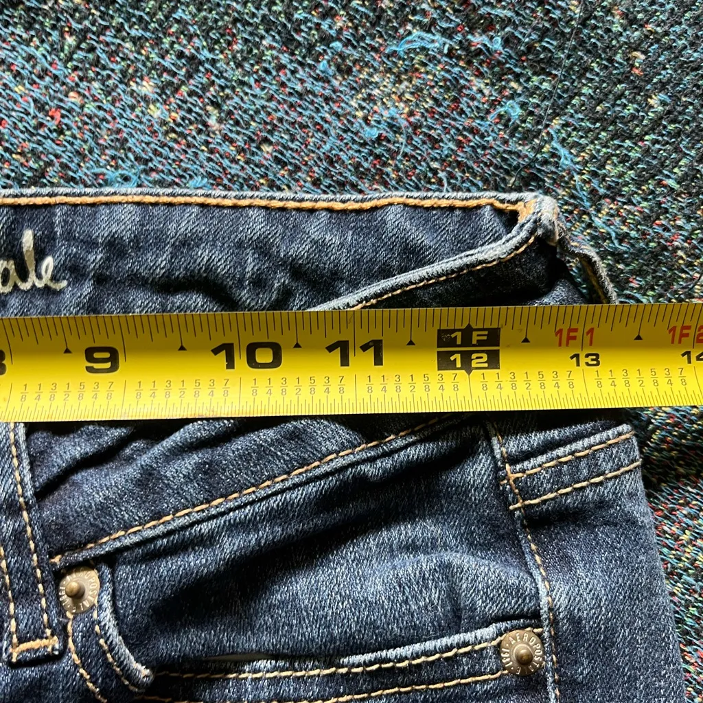 Aeropostale Blue Bayla Skinny Jeans Classic Style Y2K SZ 0 Low-Rise Straight Leg - Image 13