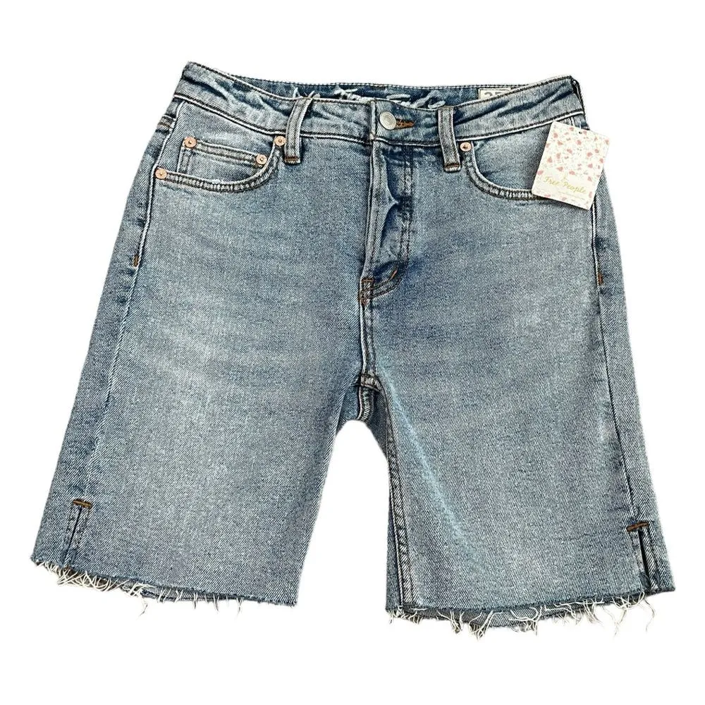NWT Free People We The Free‎ Avery Bermuda Denim Jean Short Size 25 Pacific Blue - Image 5