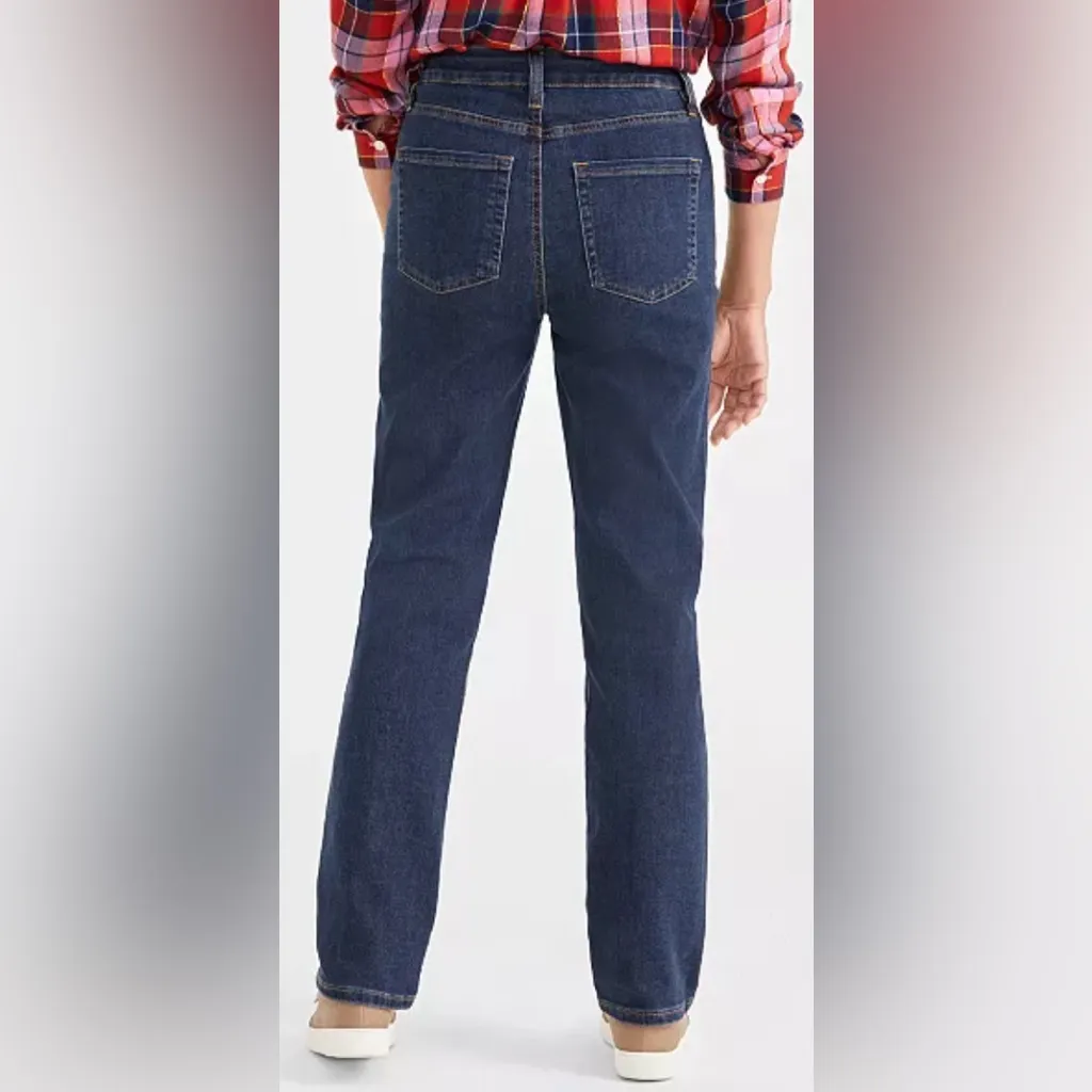 Style & Co. Women’s DENIM STRAIGHT LEG  HIGH RISE  Size 6S Dark Blue - Image 3