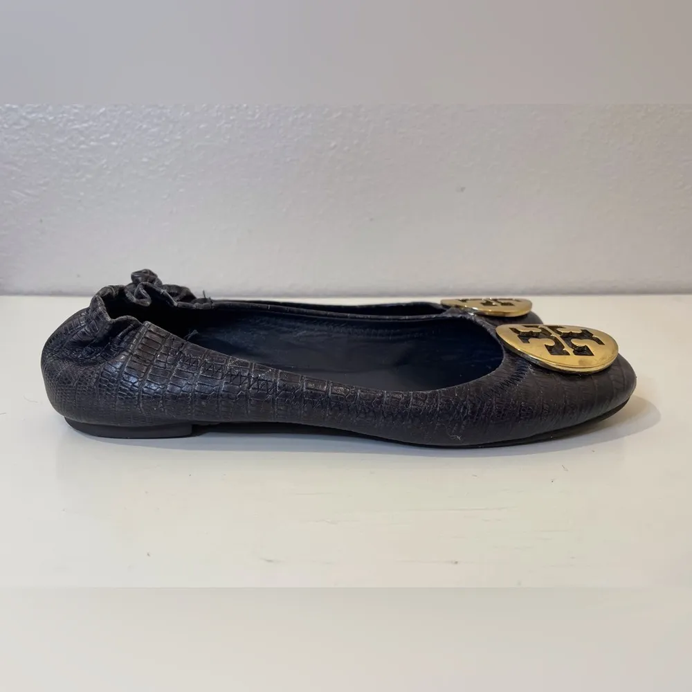 Tory Burch‎ Women’s Python Leather Reva Flats Shoes Size 6 - Image 4