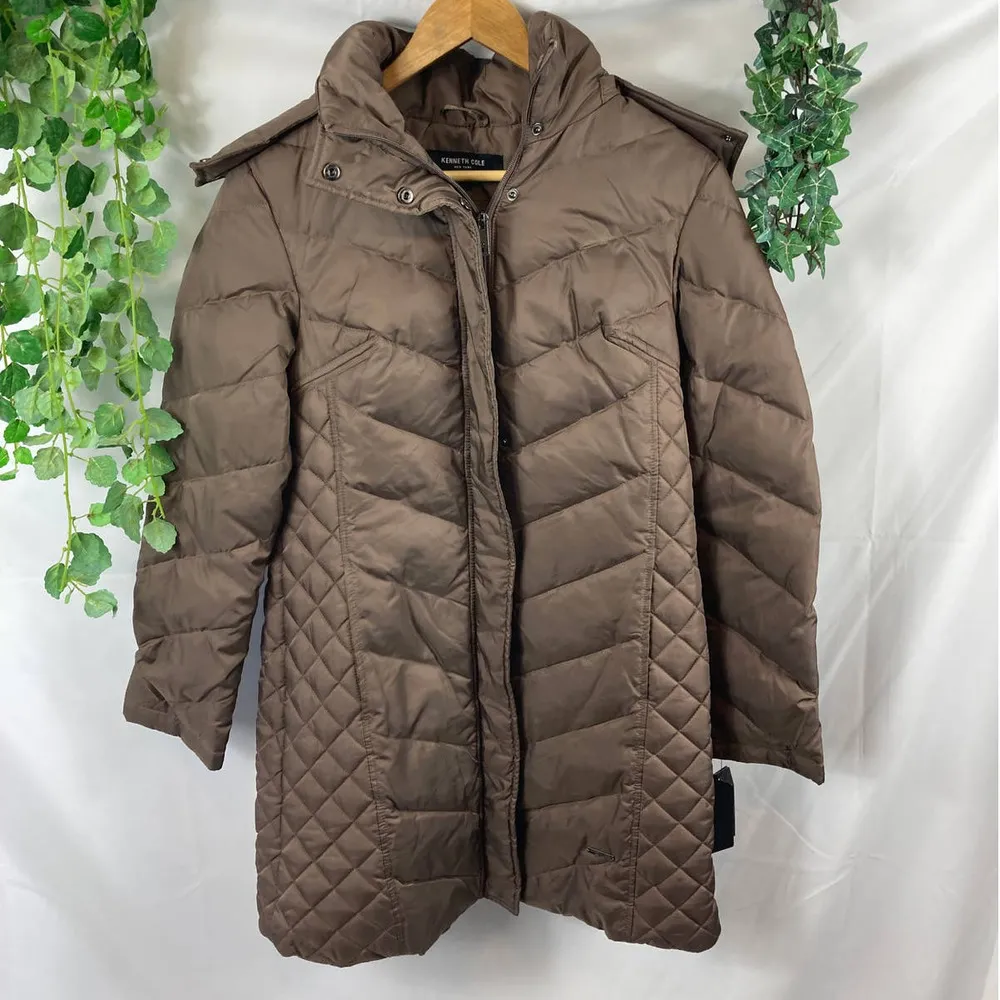 NWT Kenneth Cole Faux Fur Trimmed Puffer Jacket - Image 2