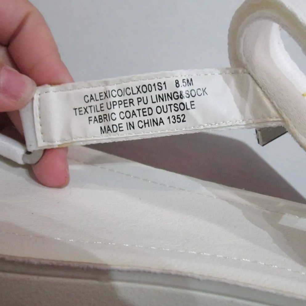 Steve Madden White Calexico Platform Sandals Sz 8.5 - Image 4