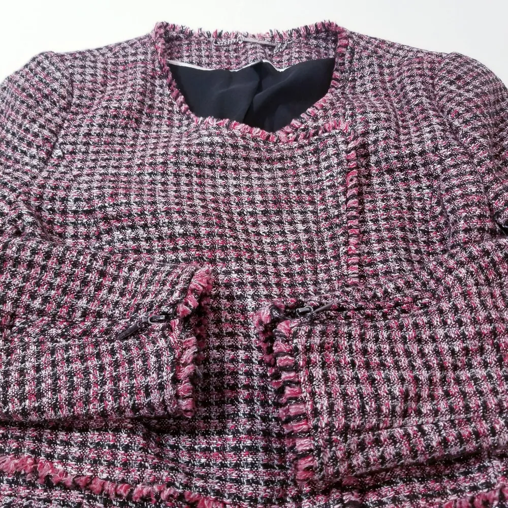 White House Black Market Wool Blend Tweed Metallic Blazer - Image 10