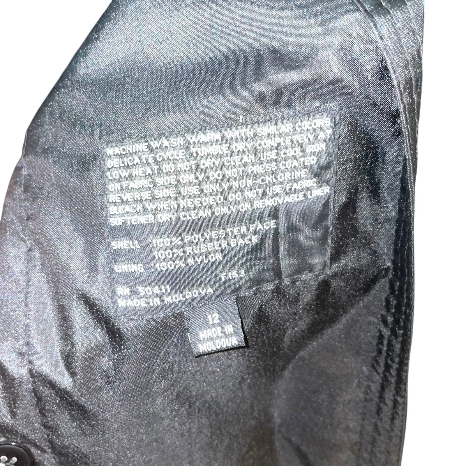 Vintage FSL Collection Trench Coat Women's 12 Black Belted Classic Chic - Image 6