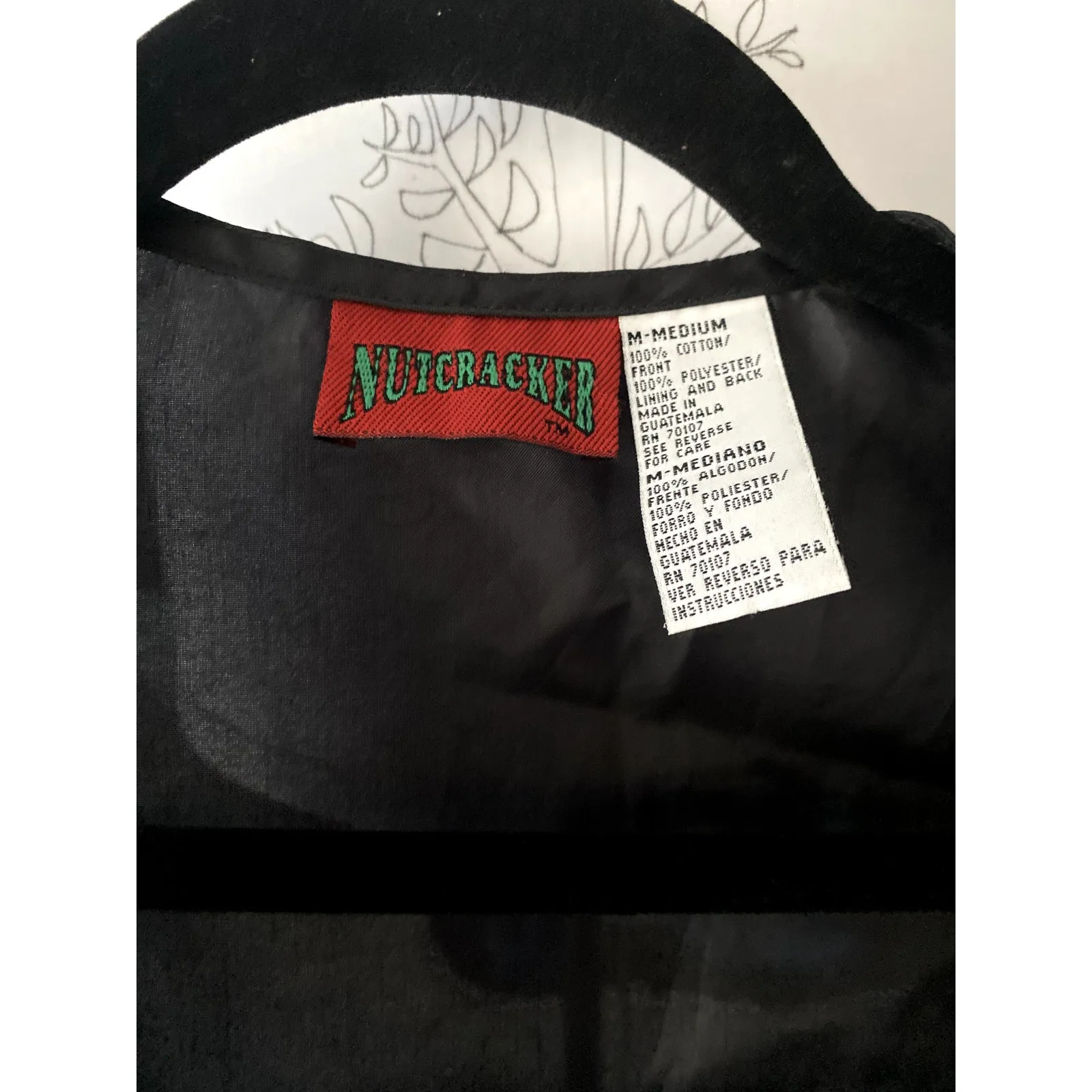 1980's Vintage Teddy Bear Black Christmas Vest Medium Holiday Indie Festive Folk - Image 2