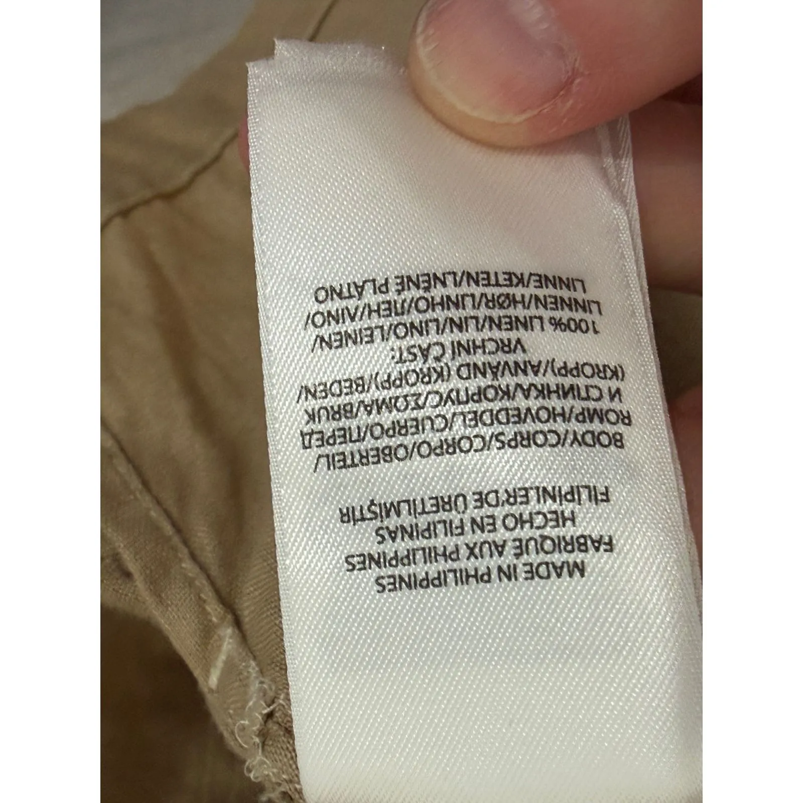 Polo Ralph Lauren Linen Safari Shirt Tan Short Sleeve Button Up Women's Size 10 - Image 4