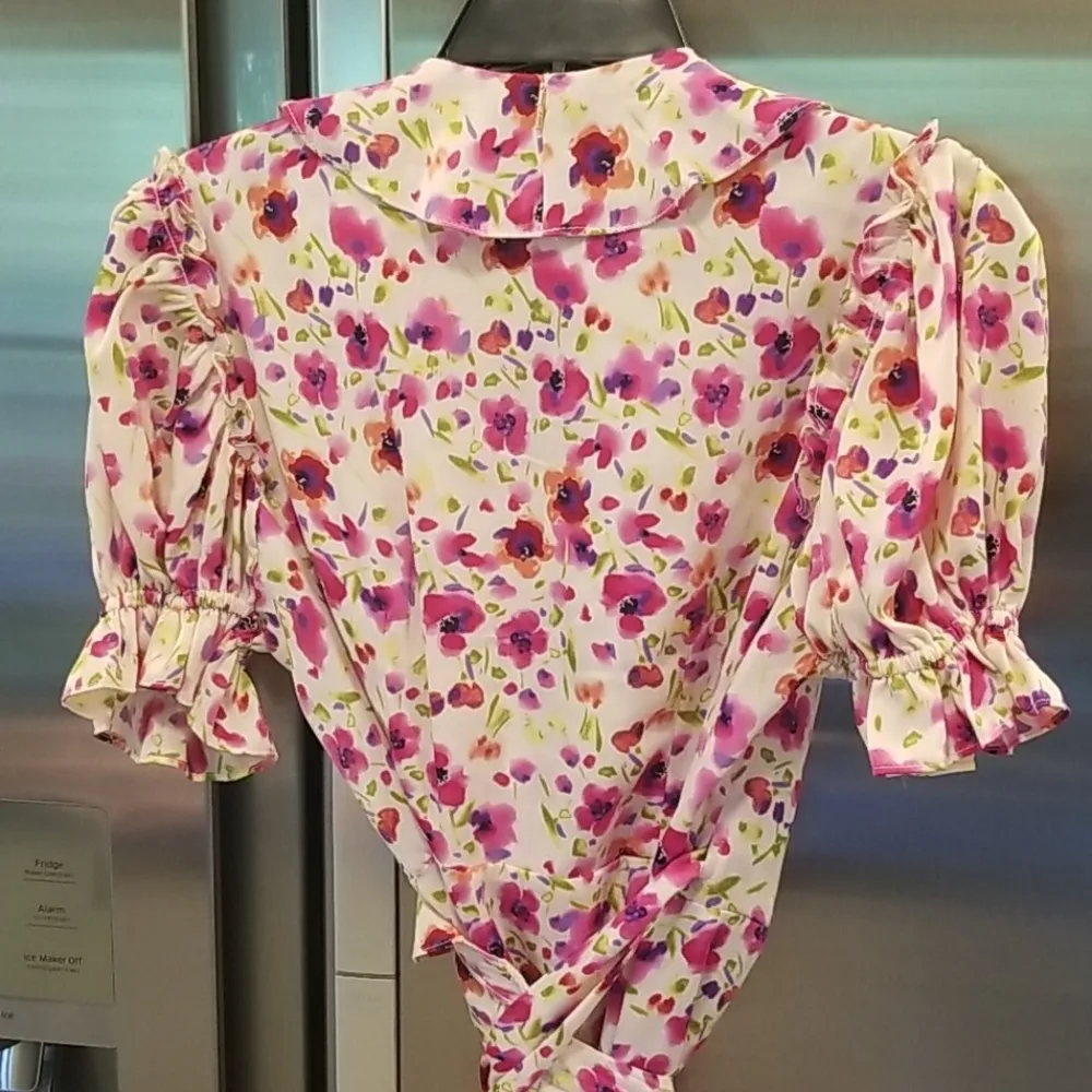 đź’•MISA LOS ANGELESđź’• Floral Ruffle Wrap Mini Dress M Medium NWT - Image 10