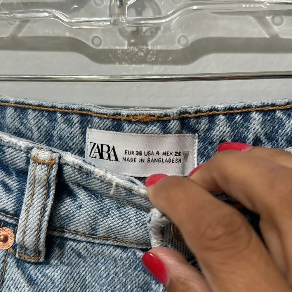 Zara Women’s Jeans High Waisted Boho Casual Street Wear Baggy - Image 2