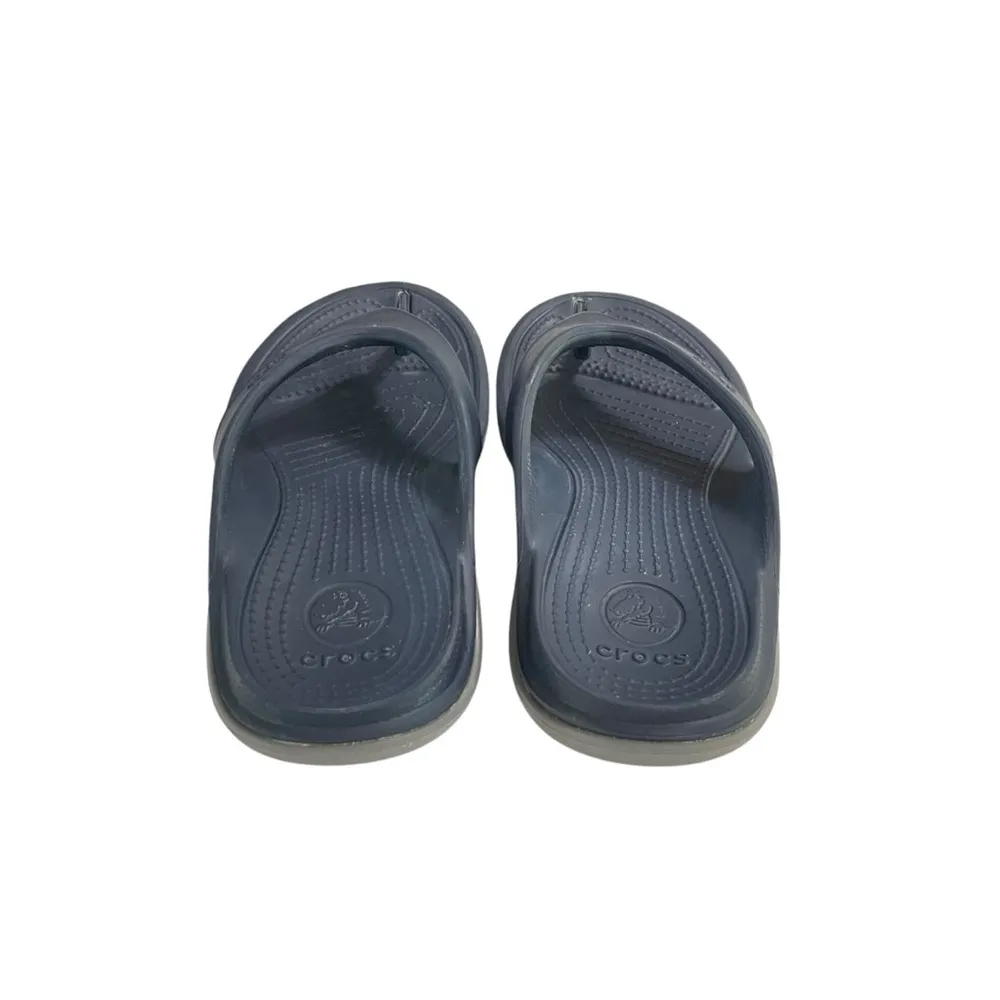 CROCS CLASSIC II FLIP FLOPS SANDALS UNISEX WOMEN 7/MEN 5 NAVY BLUE #204365 - Image 3