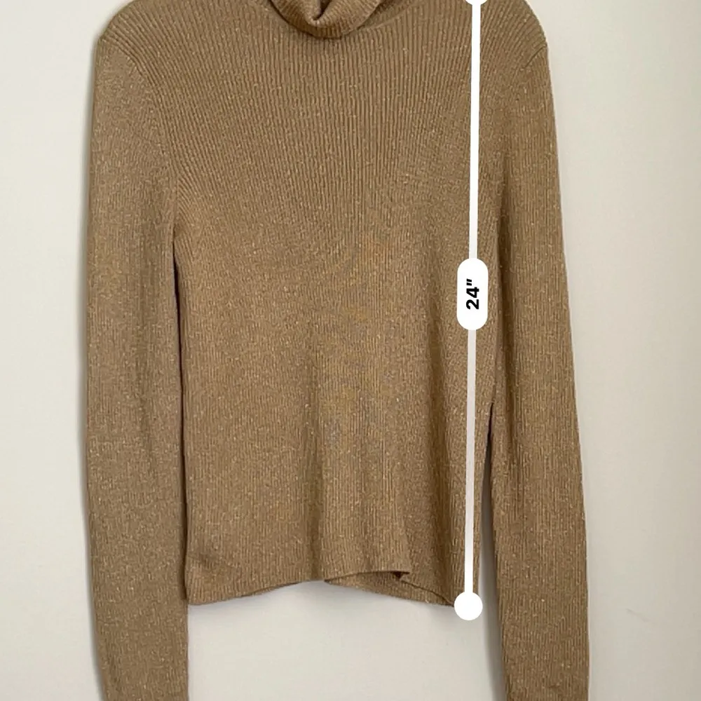Lauren  Gold Metallic Turtleneck Size M - Image 8