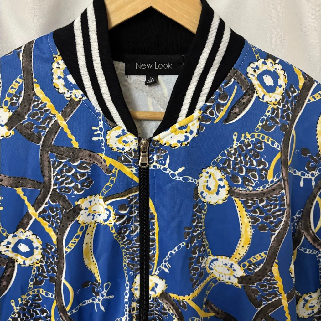 New Look Women's Blue Patterned Jacket - Image 3