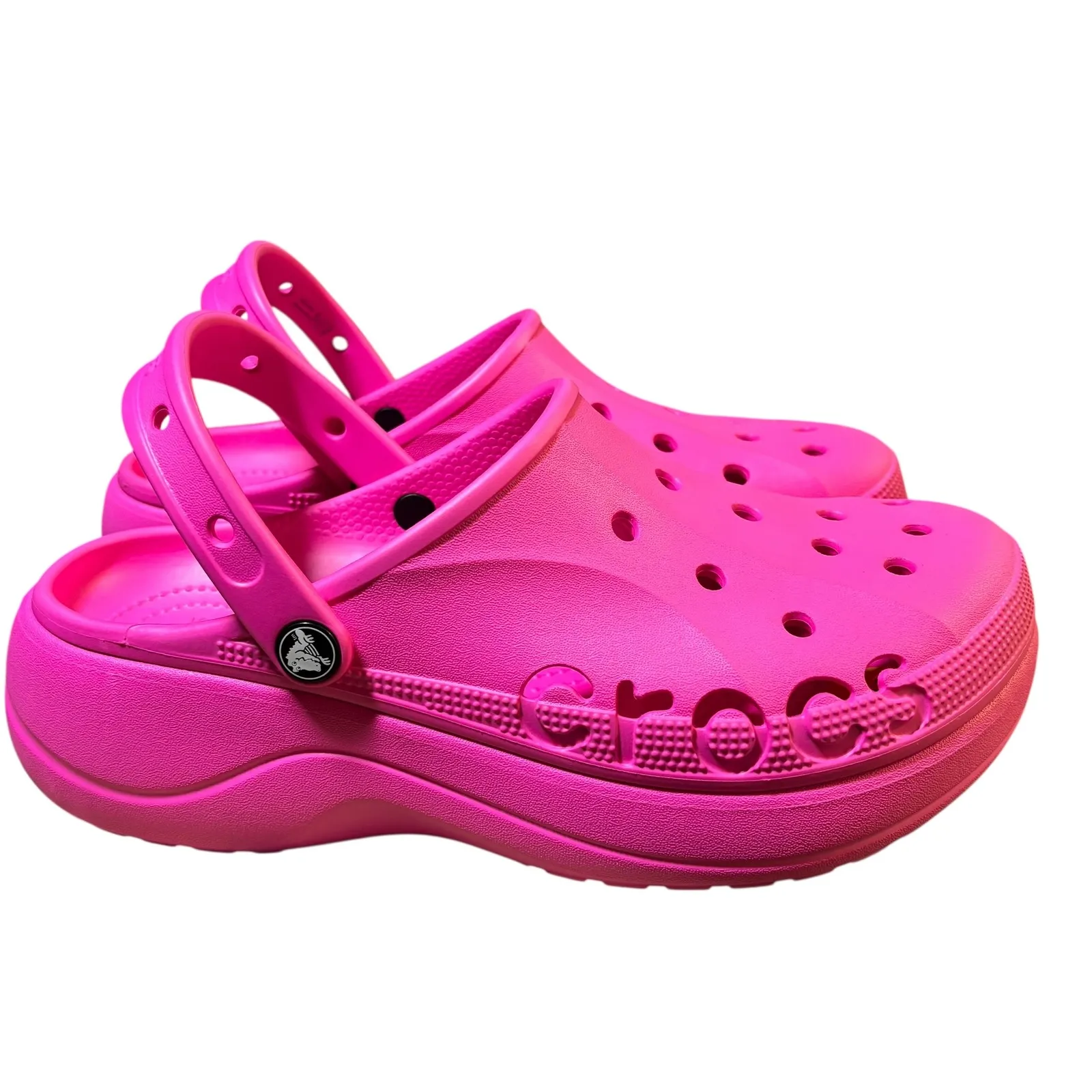 Crocs Classic Platform Clogs Bright Pink Women's Size 11 NEW - Image 2