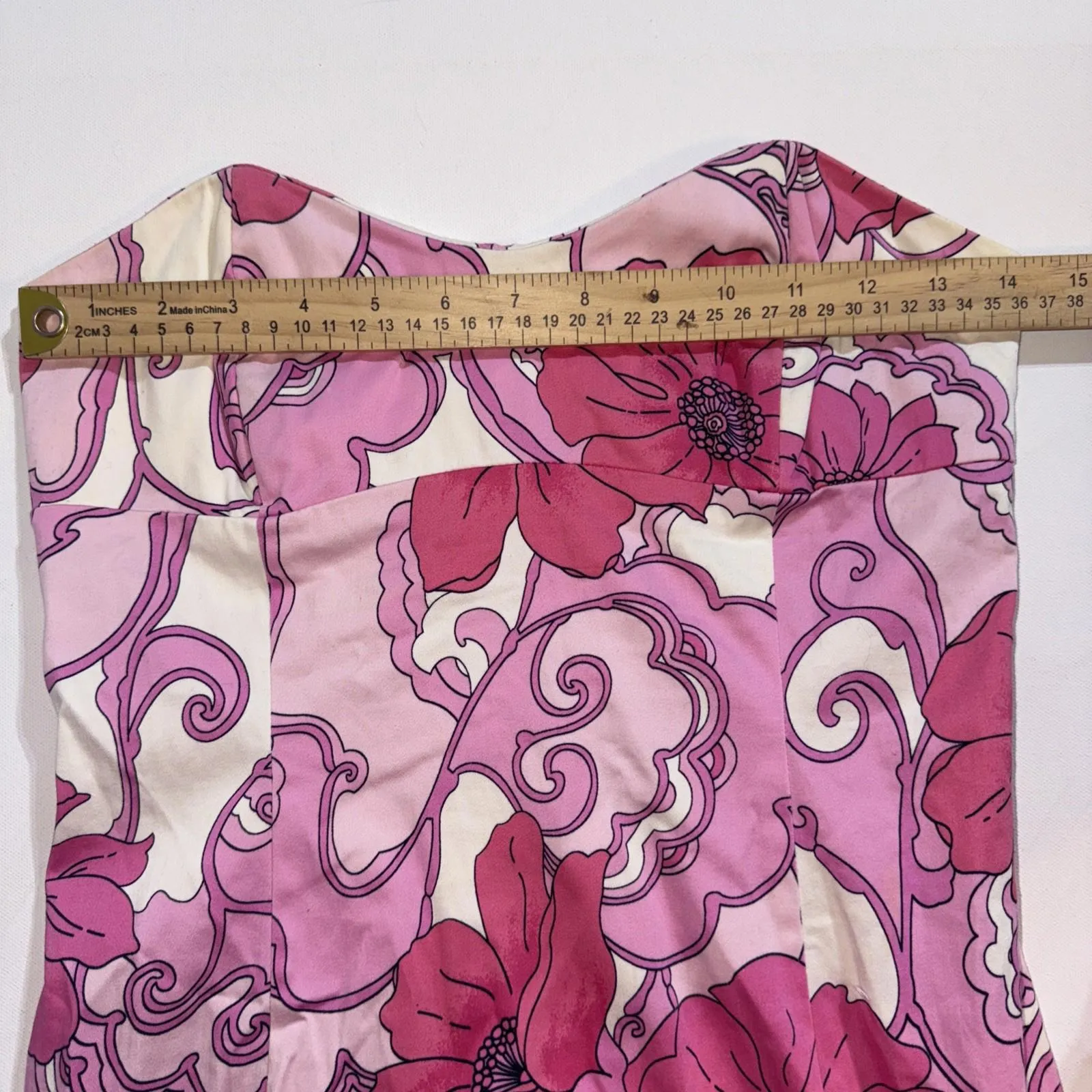 Tibi VINTAGE Preppy Pink Y2K Halter Abstract Floral Sleeveless Mini Dress Size 4 - Image 5