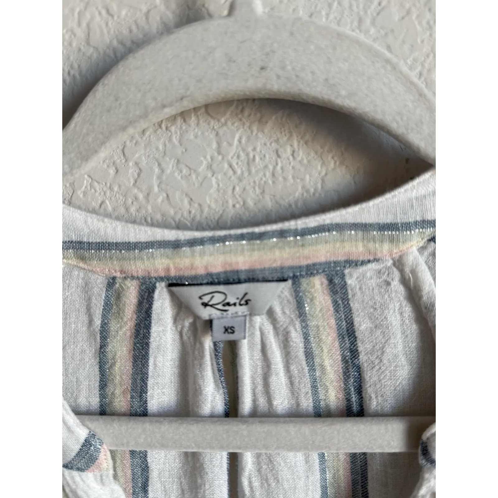 Rails Marti Ryland Stripe Linen Women's Blouse Top Shirt Size XS Casual - Image 6