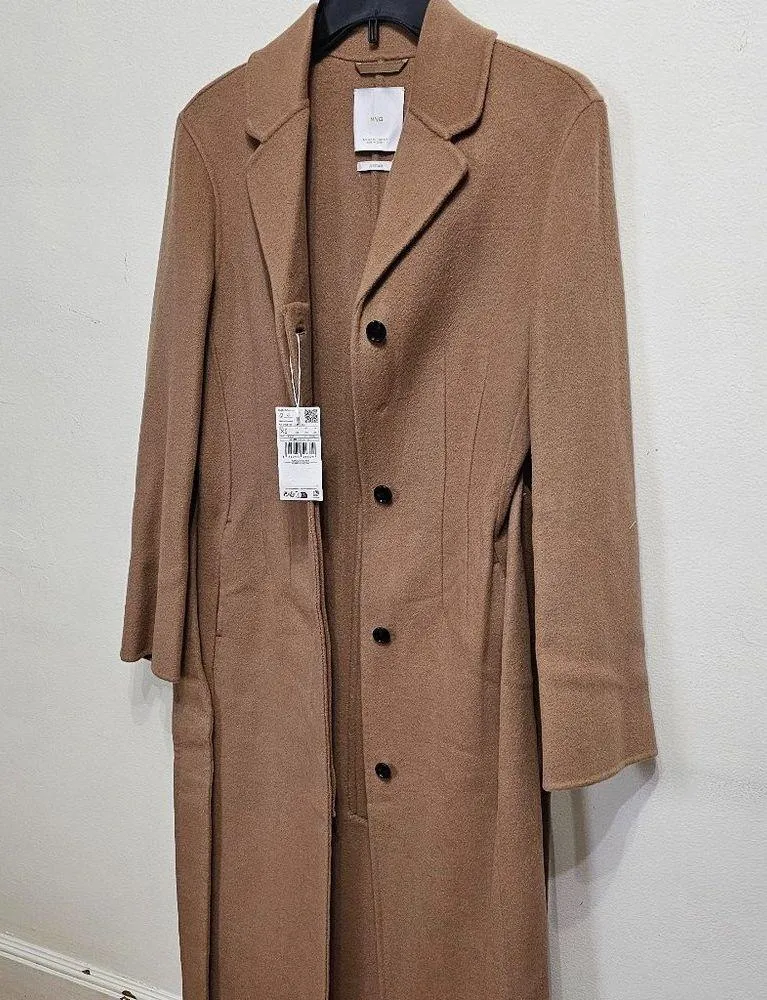 Wool coat with handmade belt Medium Brown Women's Size XS 57006721 - Image 10