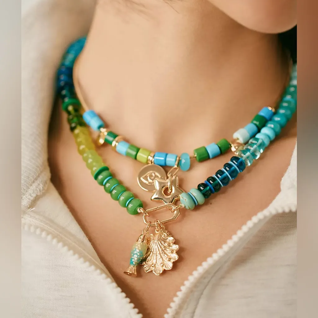 Anthropologie Beaded Charm Necklace - Image 3