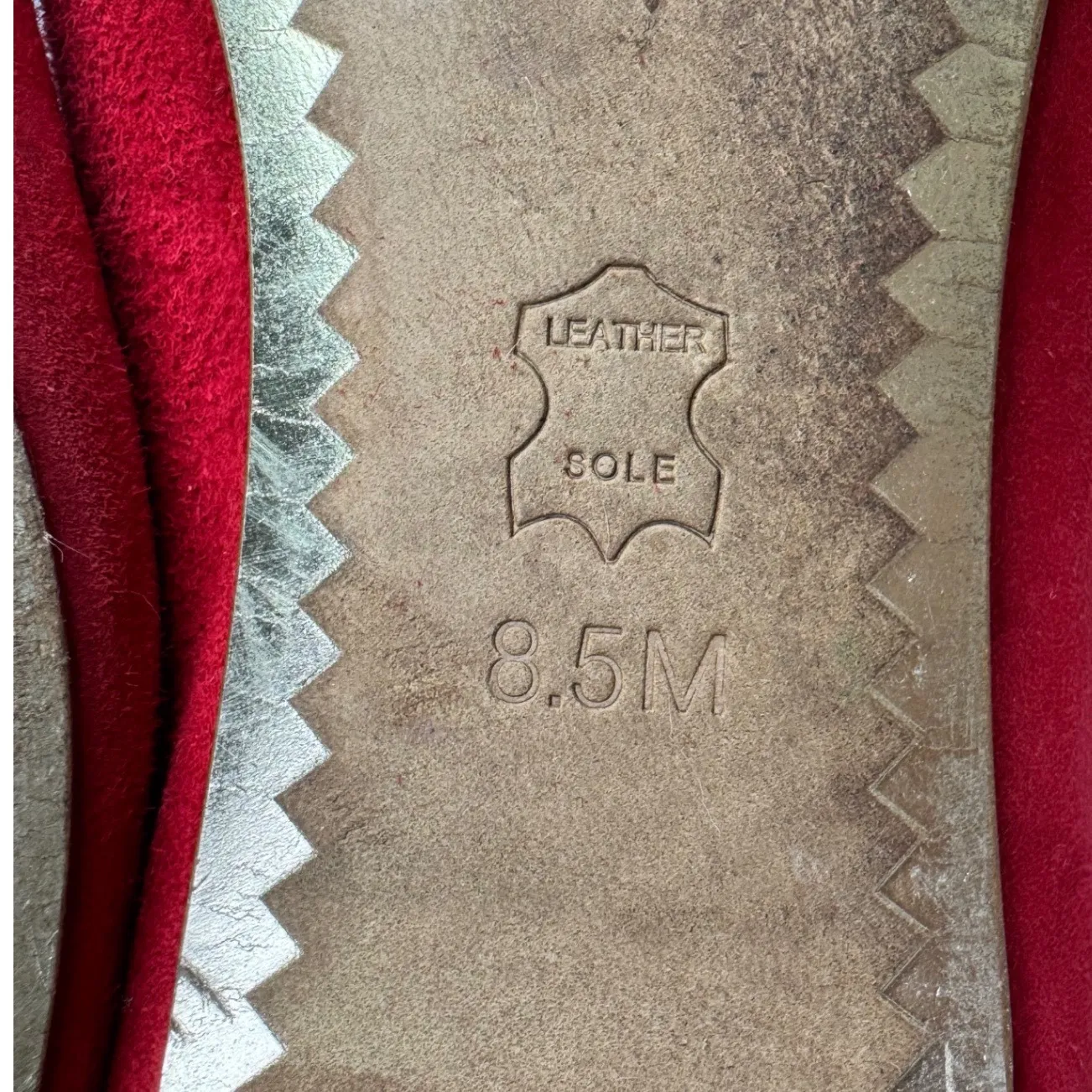 Tory Burch Chelsea Suede Leather Ballet Flats Gold Logo Women's Size 8.5 - Image 9