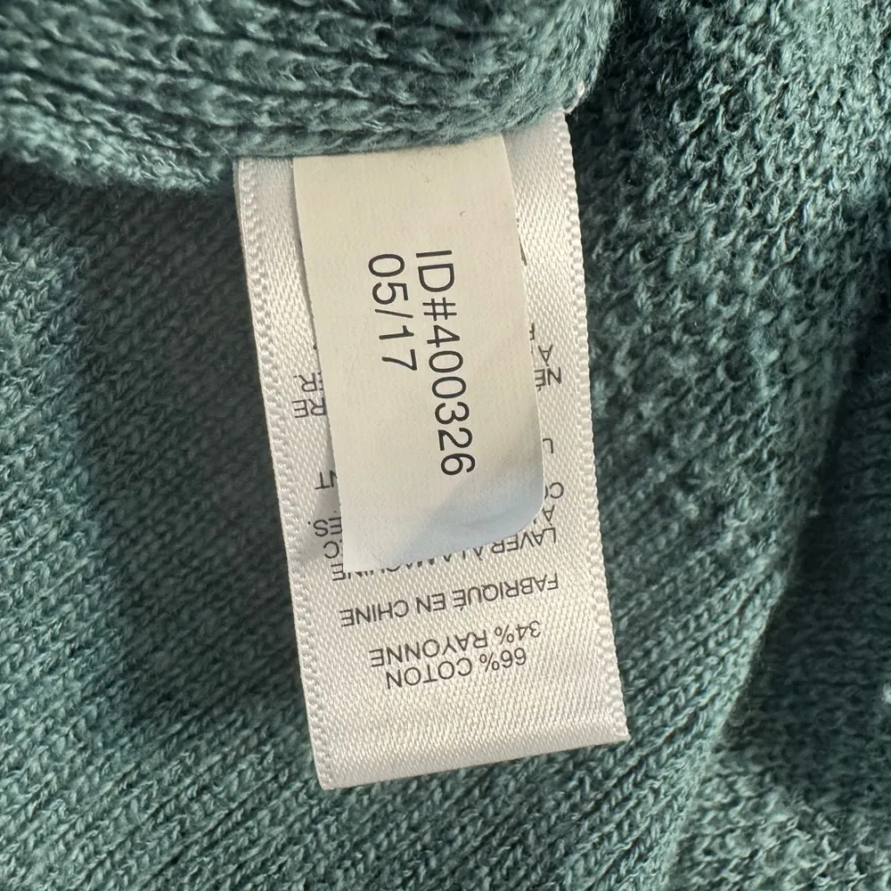 COPY -  Lace Up V Neck Cold Shoulder Sweater Teal Size XS - Image 12