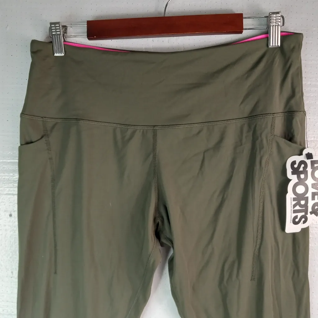 Love & Sports XXL Olive Workout Athleisure Pocketed Leggings Pants NEW Green - Image 5