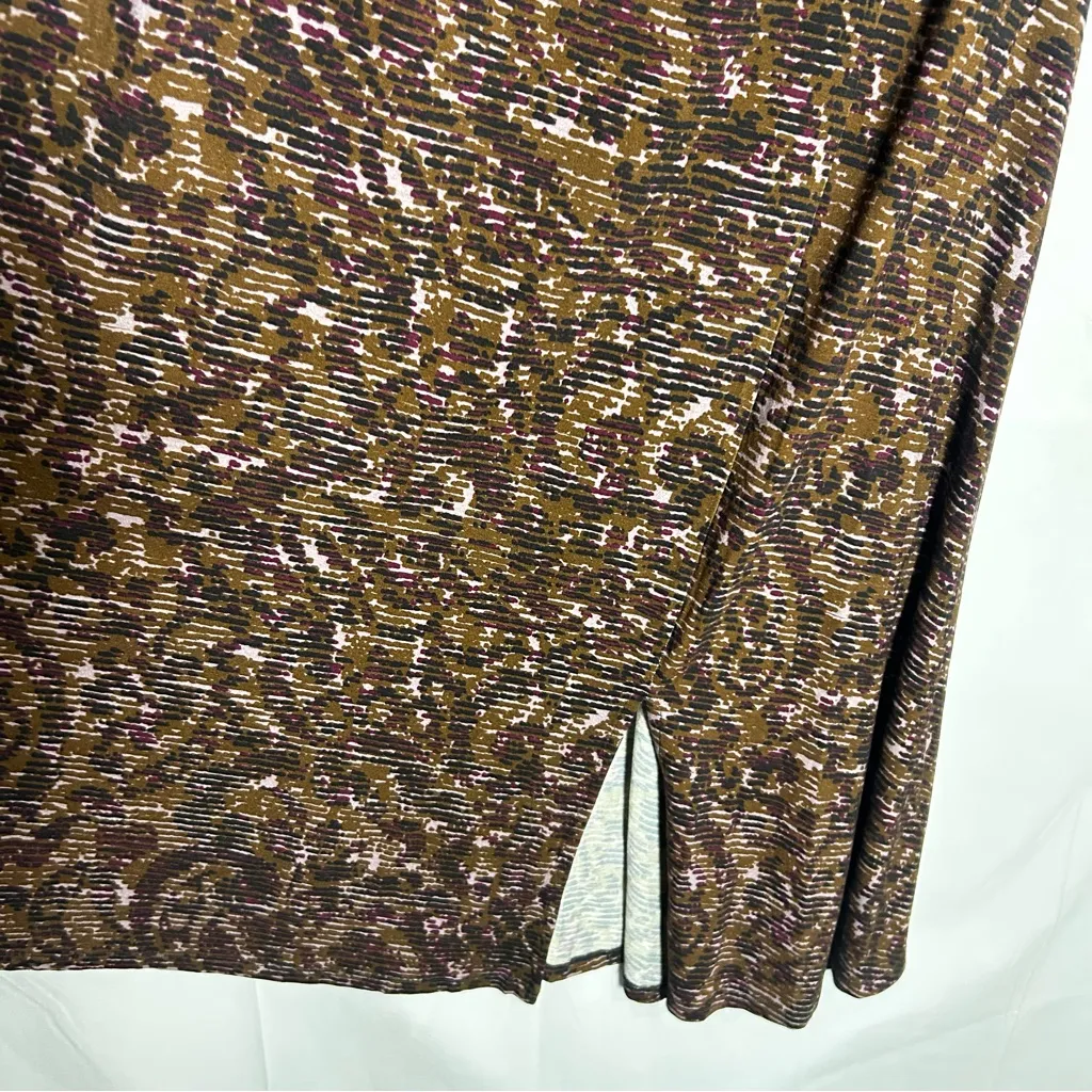 Soft Surroundings Abstract Print V Neck Short Sleeve Long Maxi Dress Medium P - Image 5